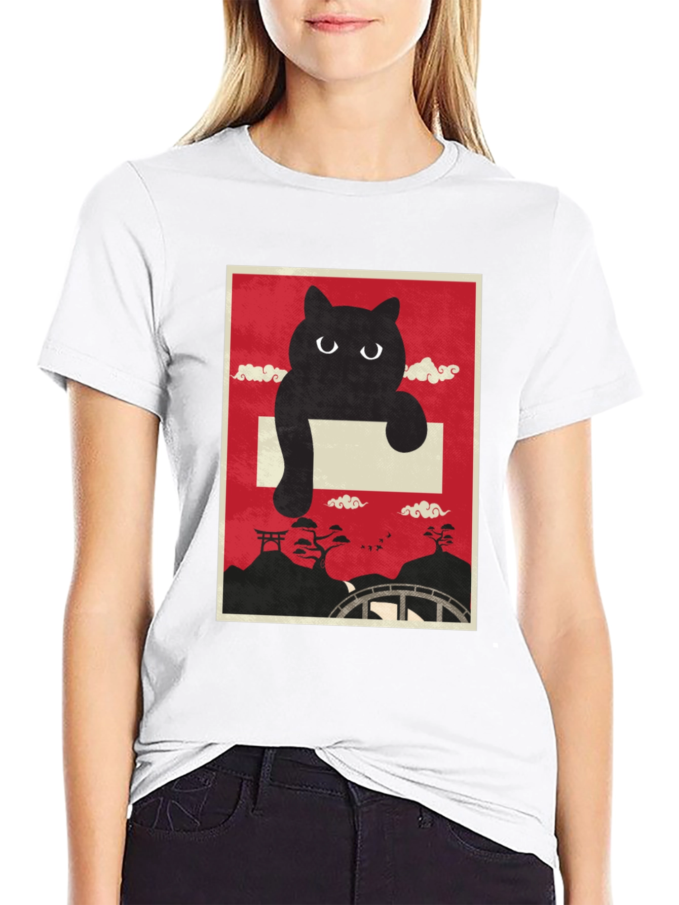 Black Cat Japanese Art T-Shirt