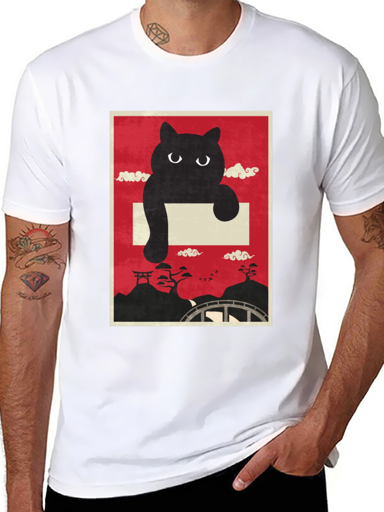 Black Cat Japanese Art T-Shirt