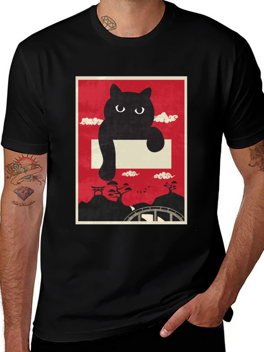 Black Cat Japanese Art T-Shirt