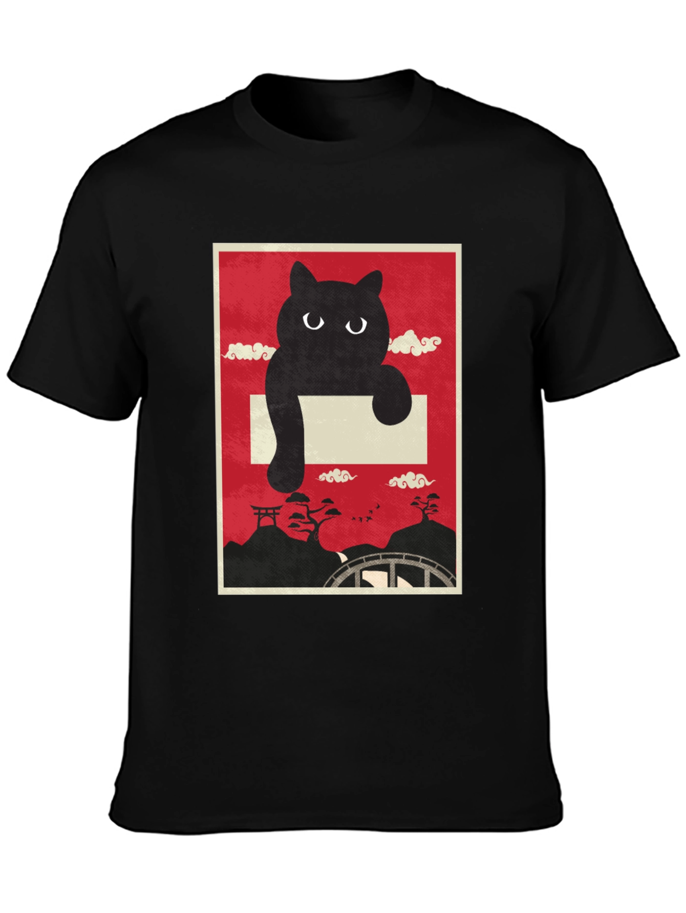 Black Cat Japanese Art T-Shirt