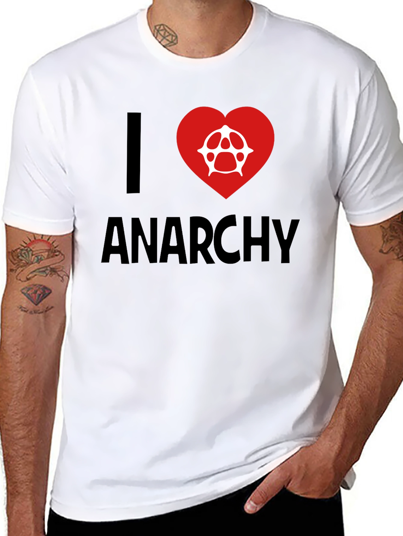 I Heart Anarchy Graphic Tee - Black Cotton T-Shirt