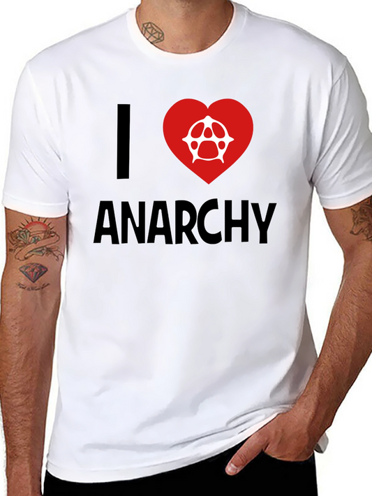 I Heart Anarchy Graphic Tee - Black Cotton T-Shirt