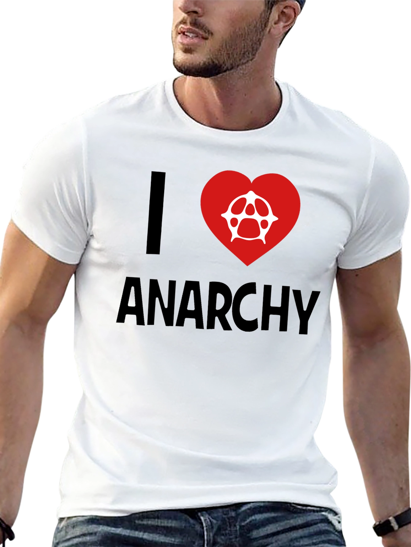 I Heart Anarchy Graphic Tee - Black Cotton T-Shirt