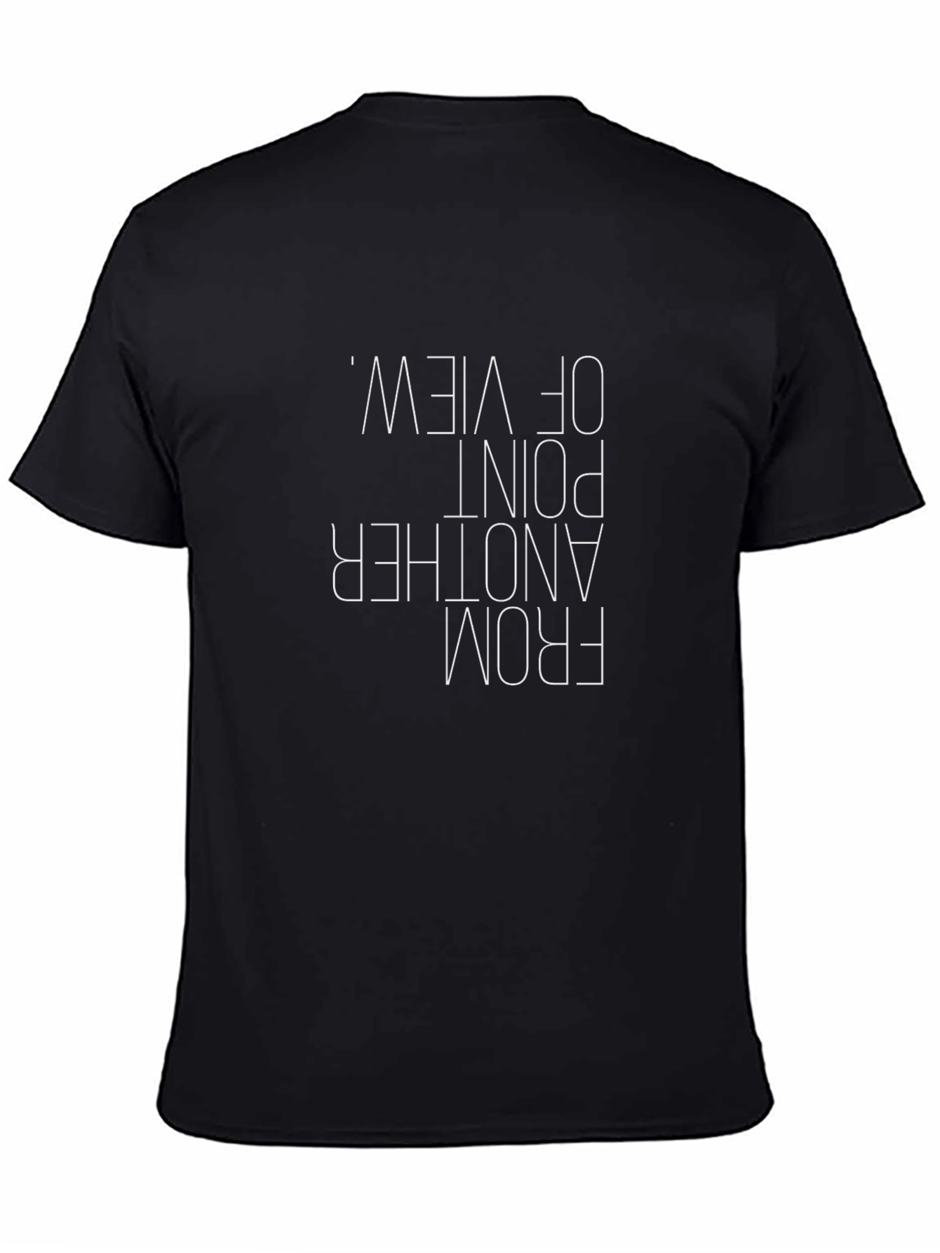 Upside Down Point of View Black T-Shirt