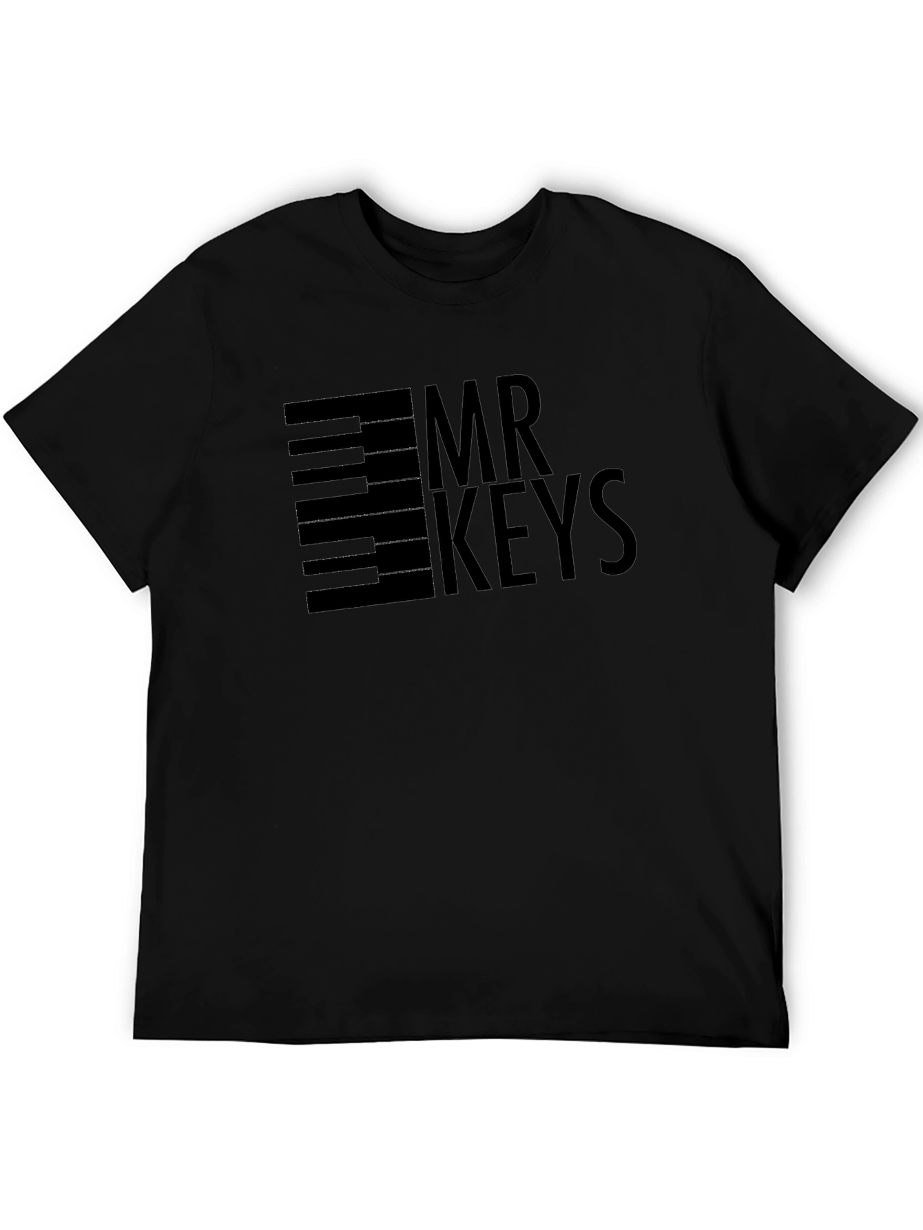 Mr. Keys Piano Music T-Shirt - Black Graphic Tee