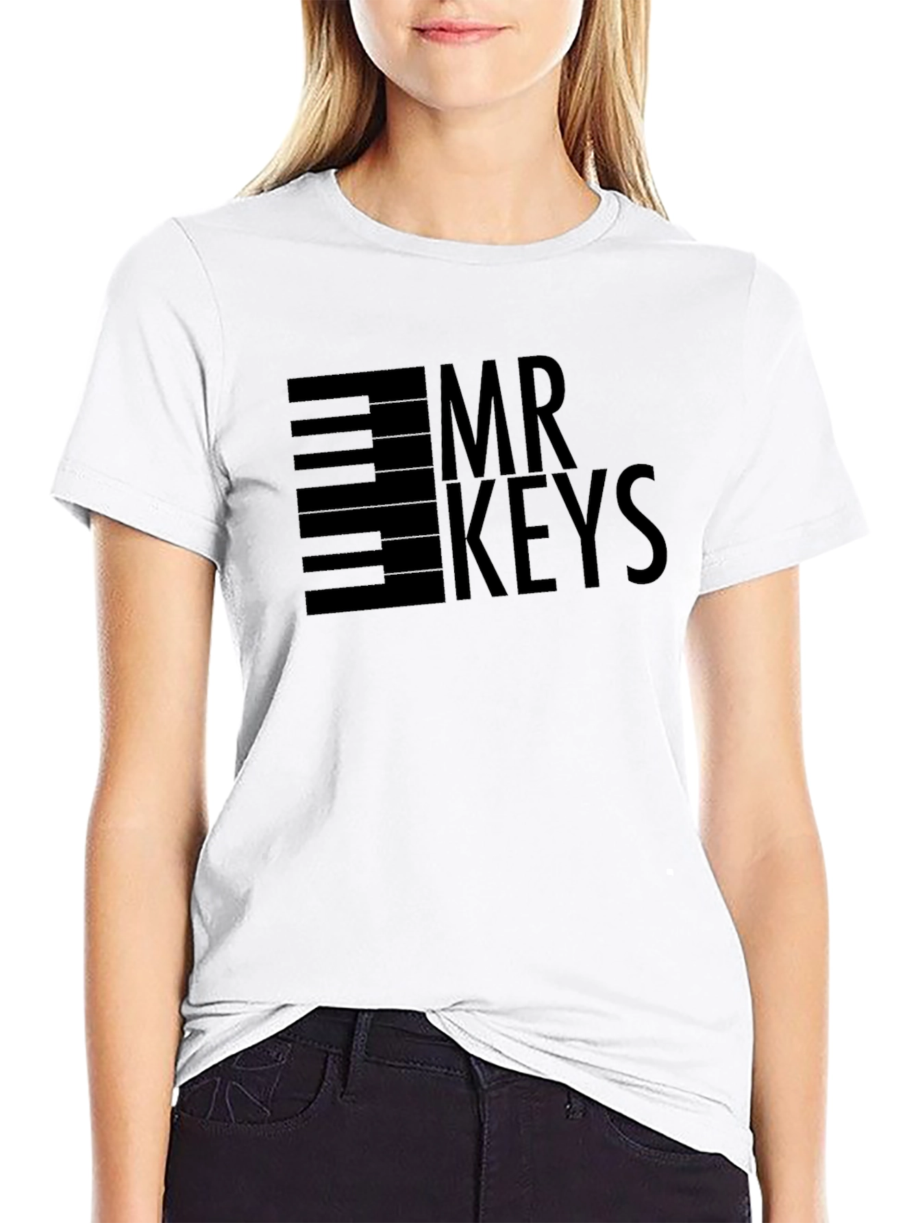 Mr. Keys Piano Music T-Shirt - Black Graphic Tee