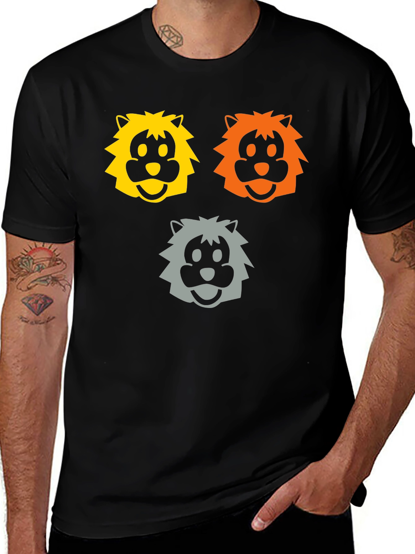 Cartoon Lion Graphic T-Shirt