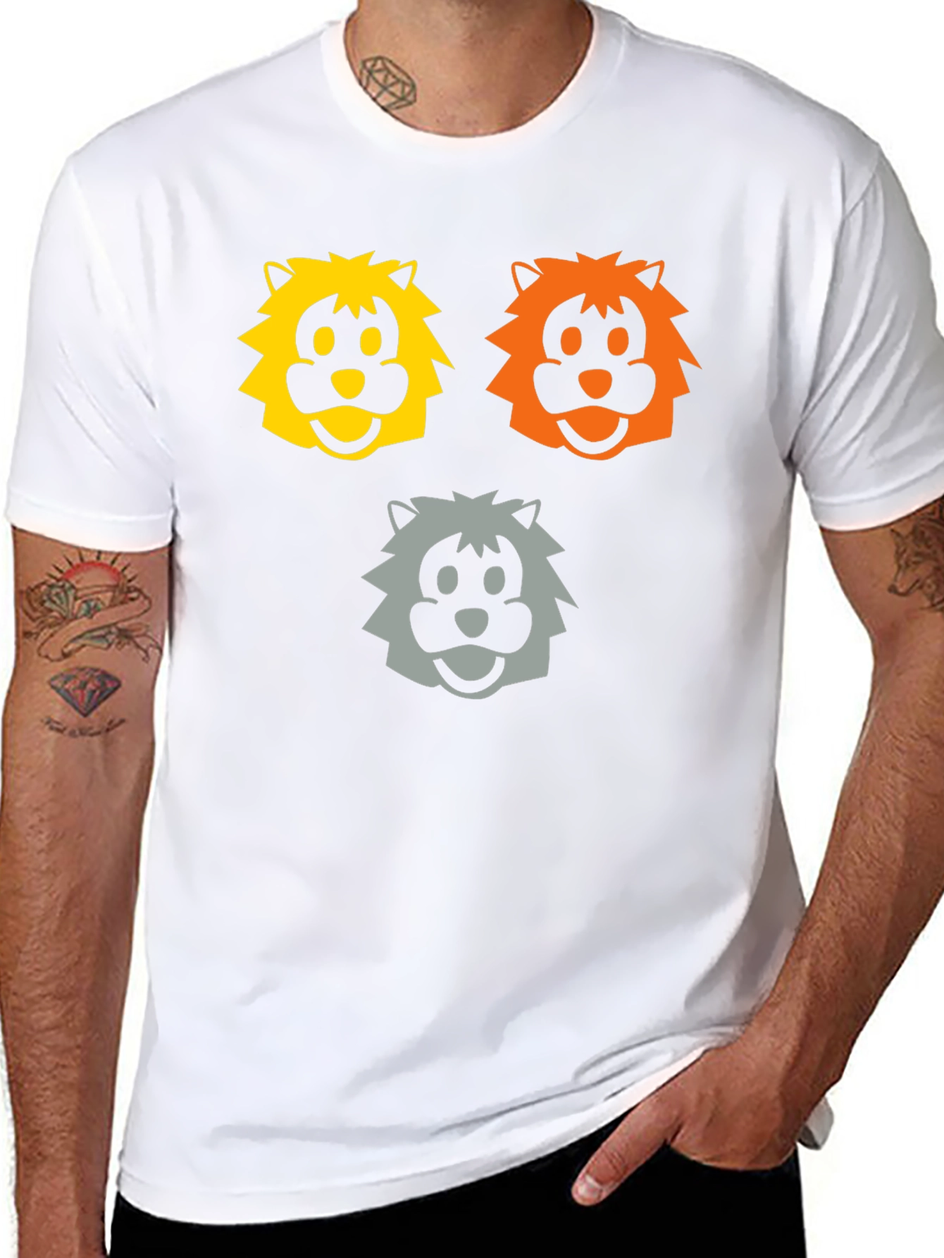 Cartoon Lion Graphic T-Shirt