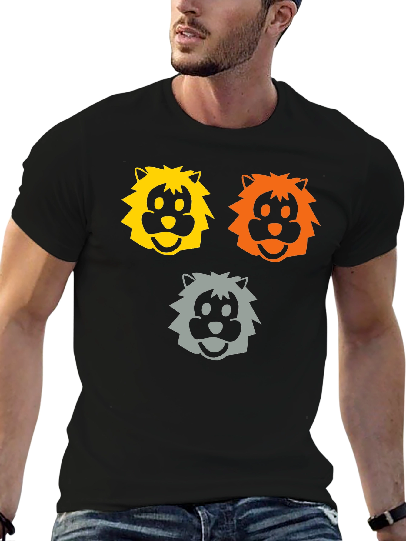 Cartoon Lion Graphic T-Shirt