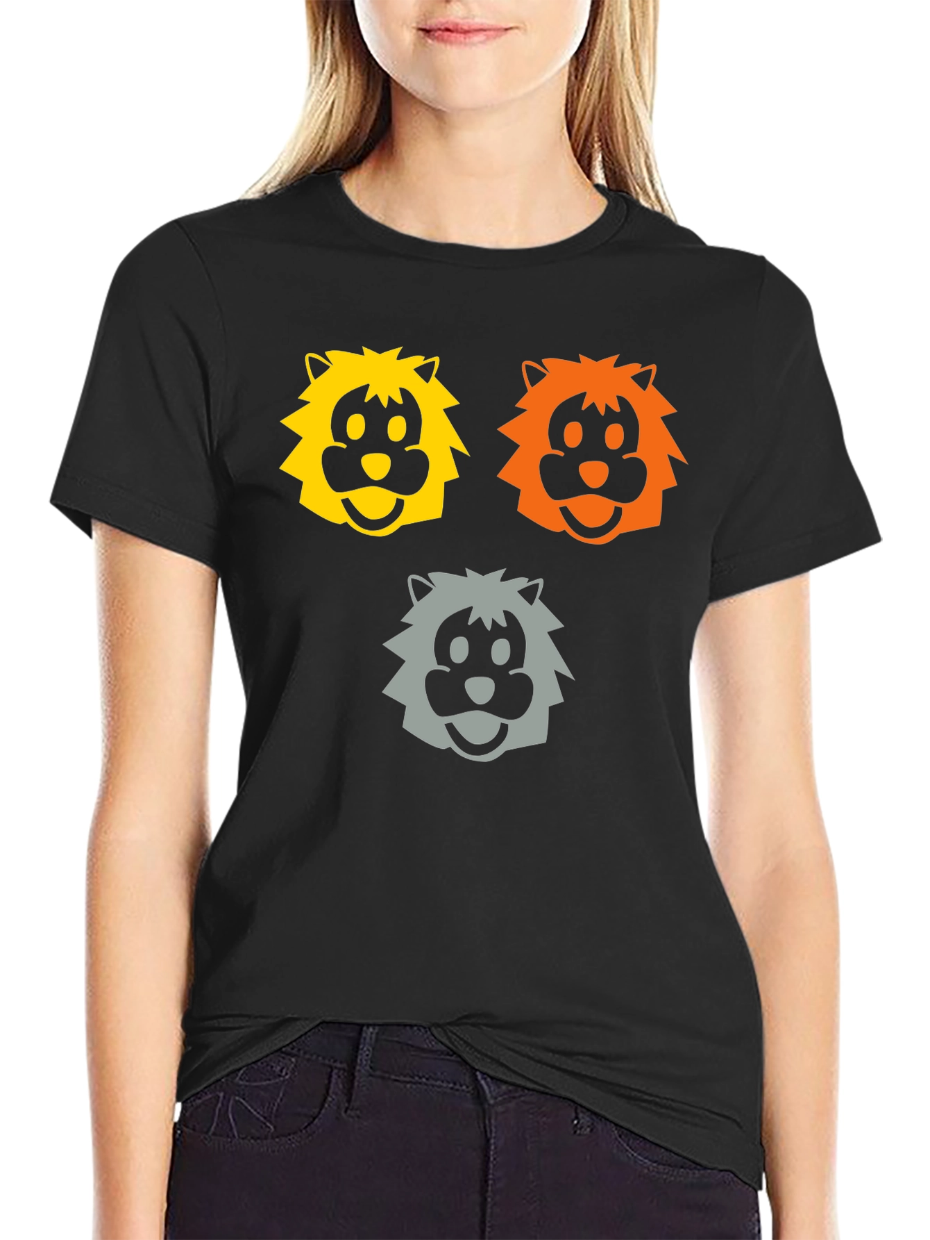 Cartoon Lion Graphic T-Shirt