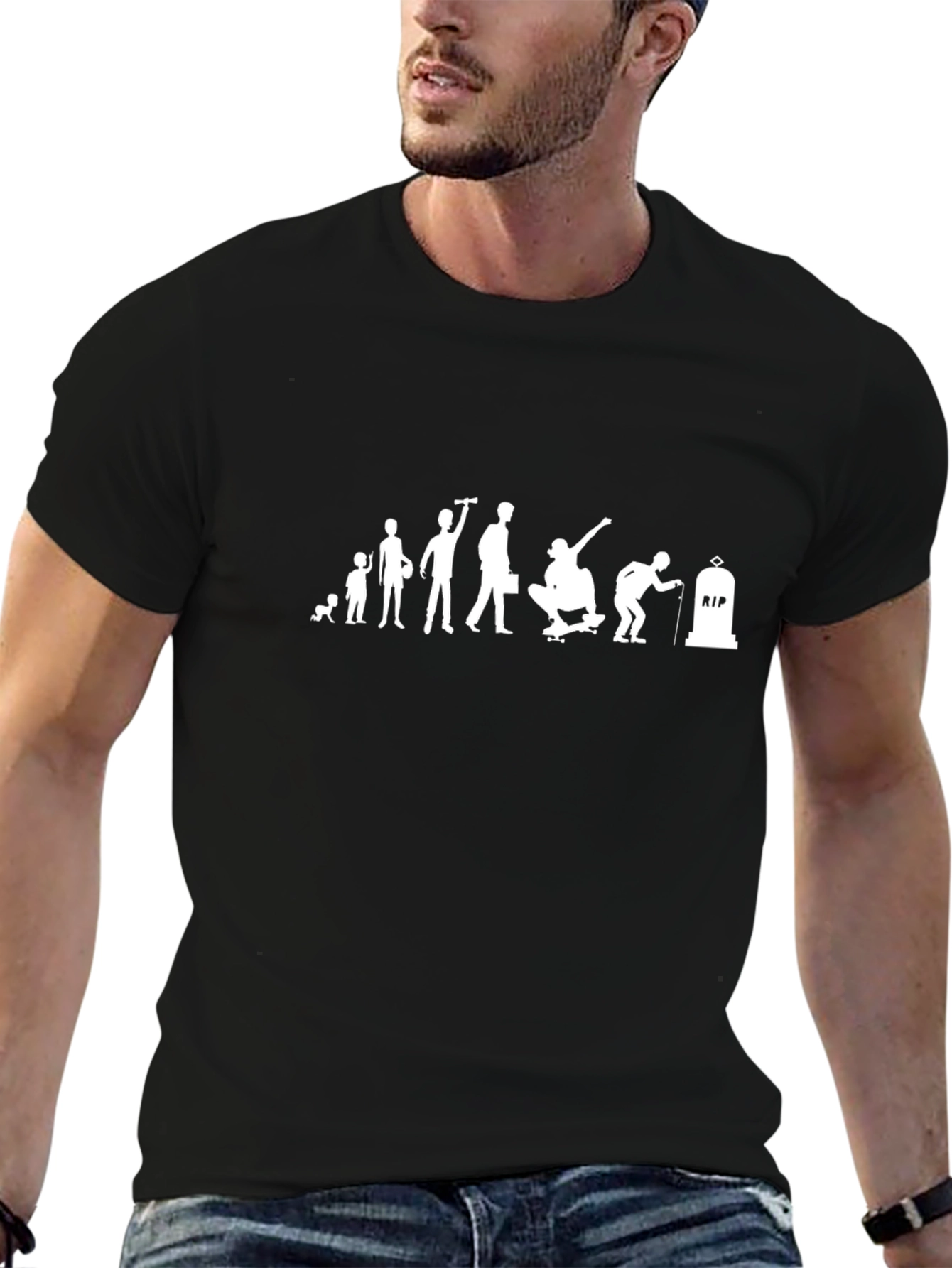 Evolution of a Skateboarder Black T-Shirt