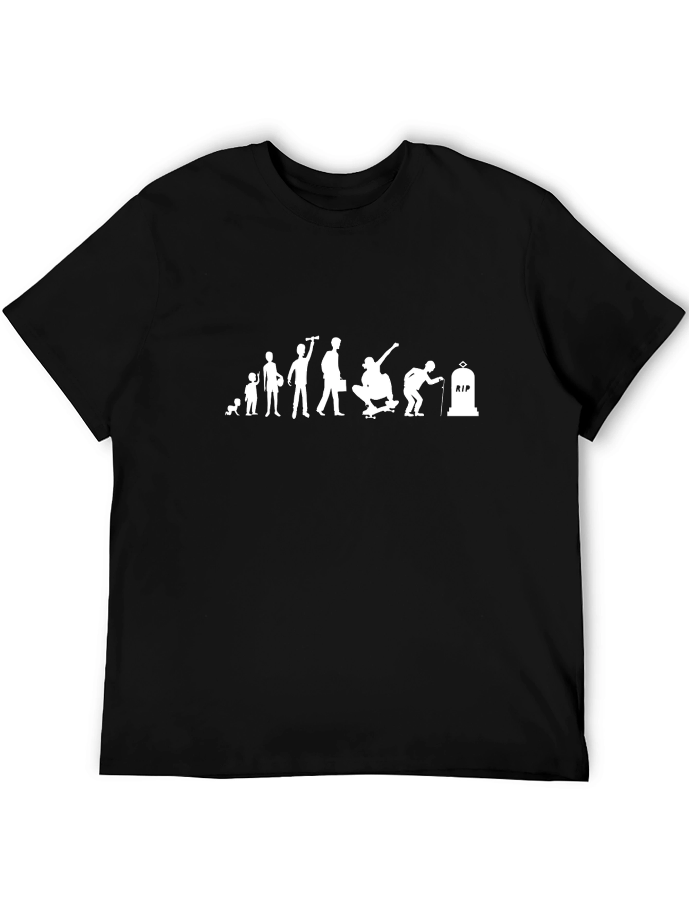 Evolution of a Skateboarder Black T-Shirt