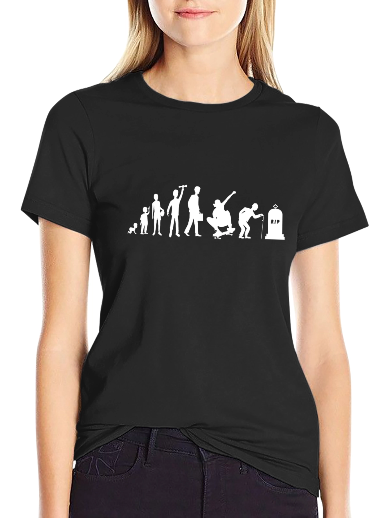 Evolution of a Skateboarder Black T-Shirt