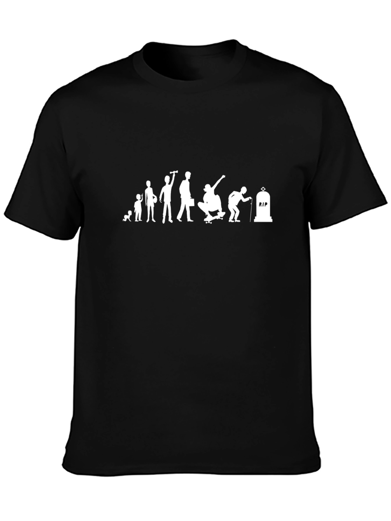 Evolution of a Skateboarder Black T-Shirt