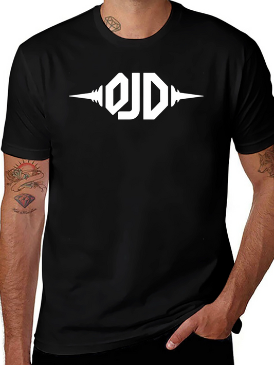 Black T-Shirt with White Graphic Logo