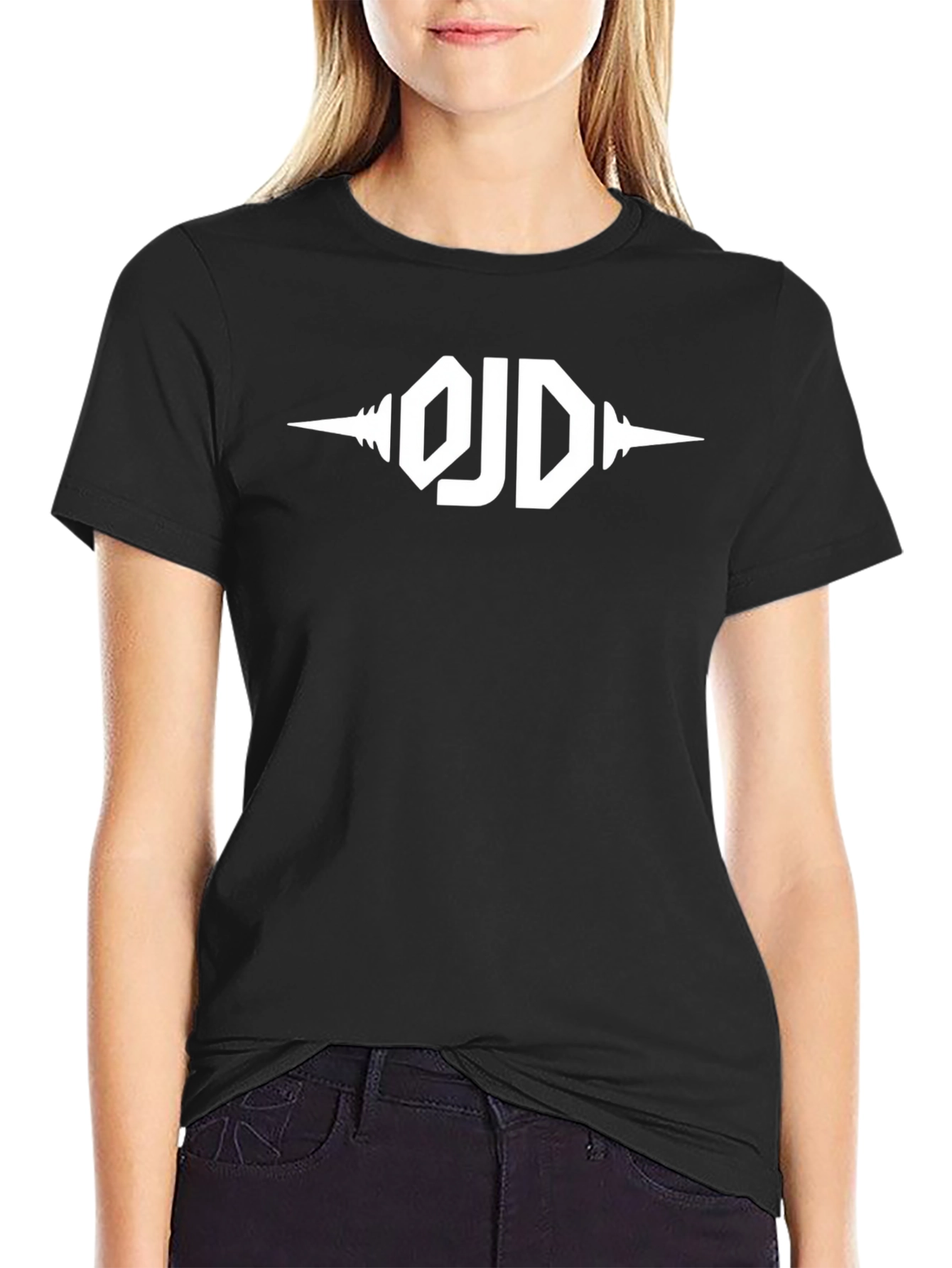 Black T-Shirt with White Graphic Logo