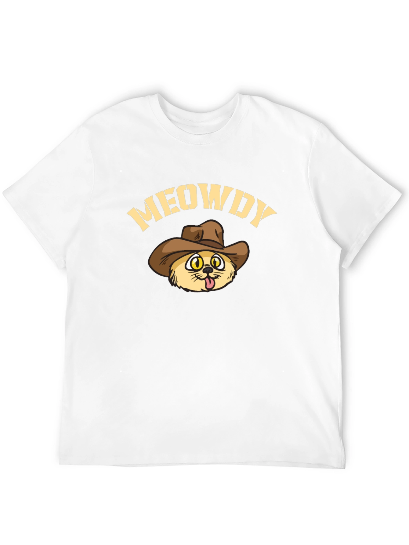 Meowdy Cowboy Cat Black T-Shirt