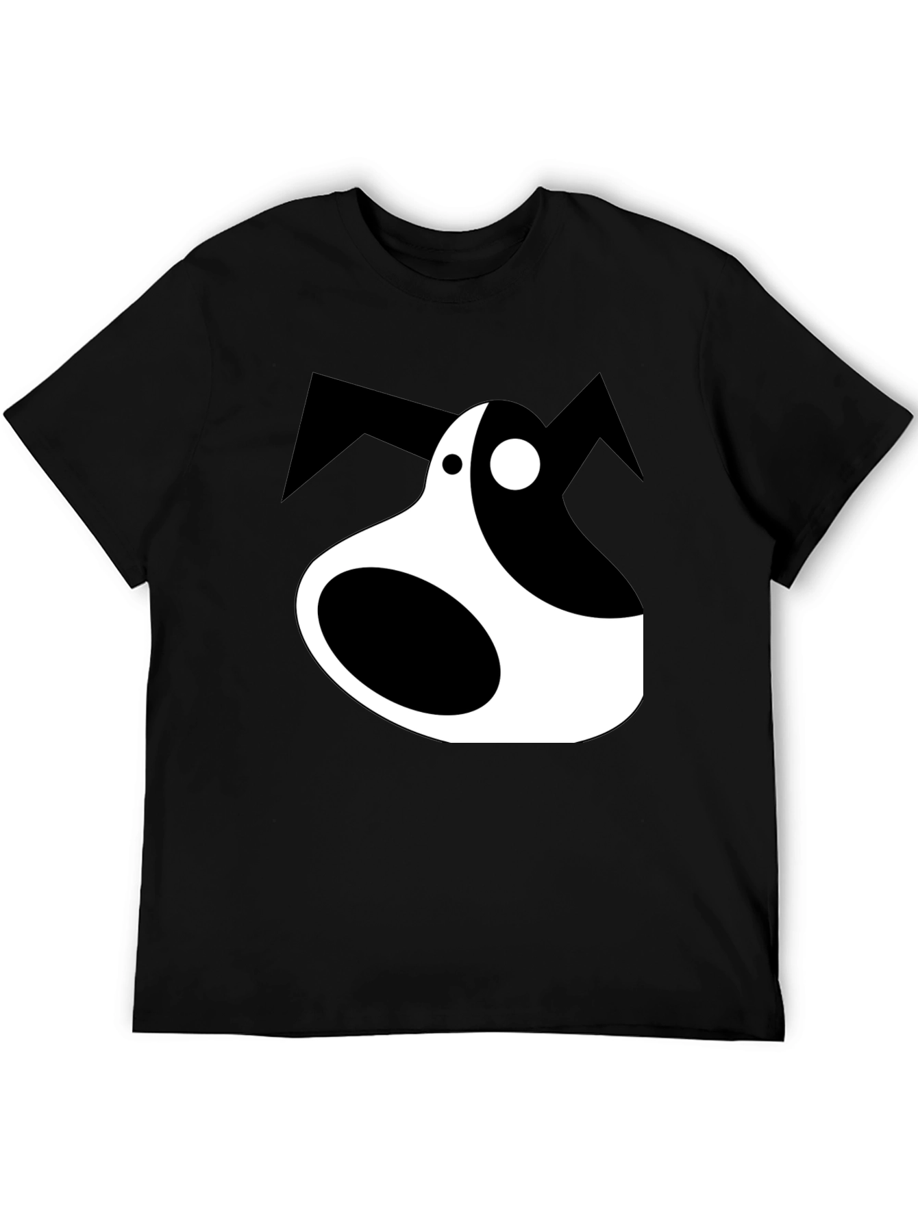 Abstract Dog Graphic Tee - Black Unisex T-Shirt