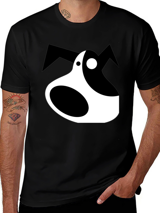 Abstract Dog Graphic Tee - Black Unisex T-Shirt