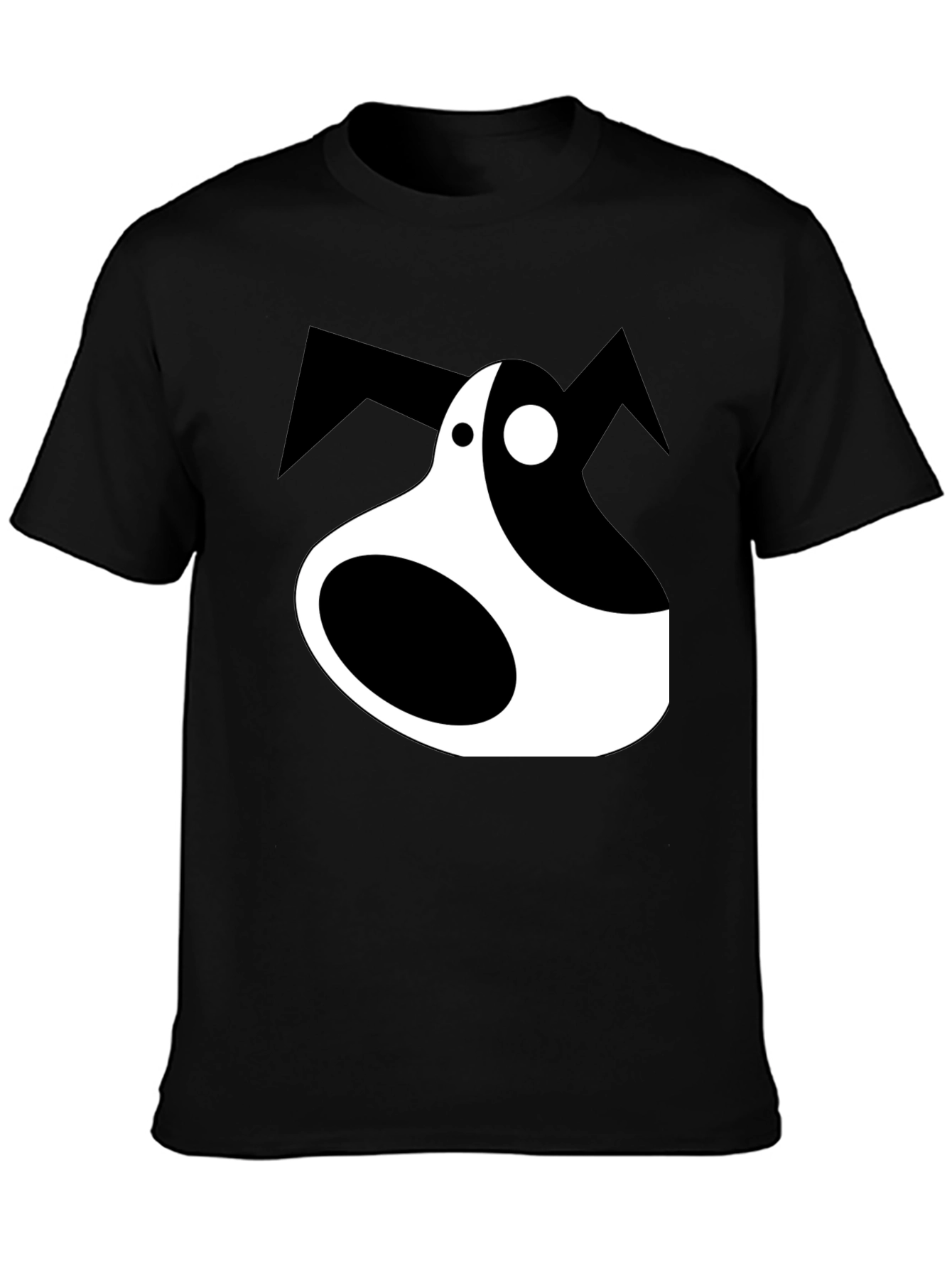 Abstract Dog Graphic Tee - Black Unisex T-Shirt