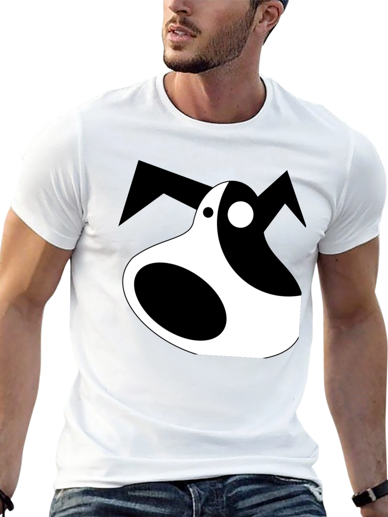 Abstract Dog Graphic Tee - Black Unisex T-Shirt