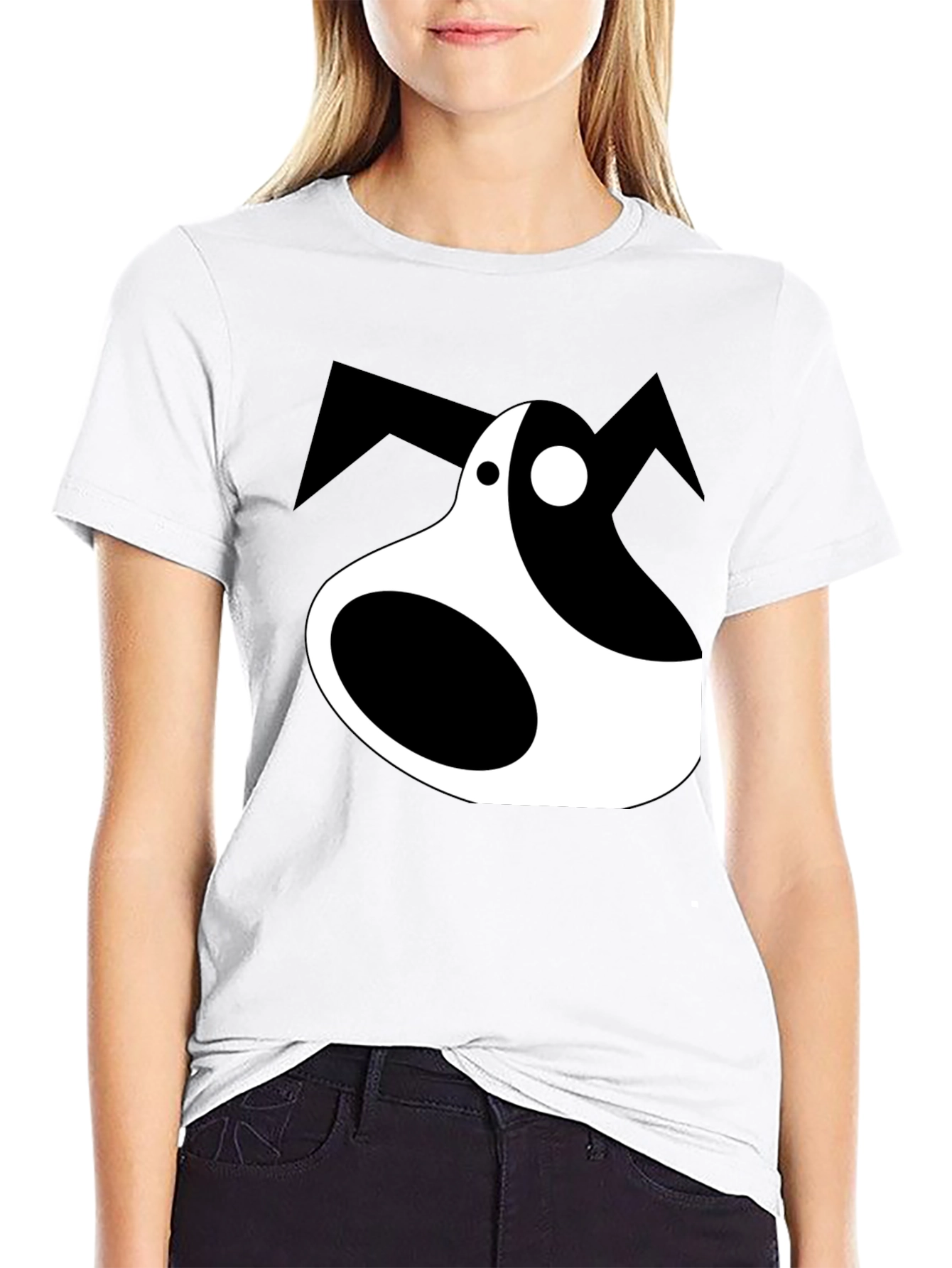 Abstract Dog Graphic Tee - Black Unisex T-Shirt