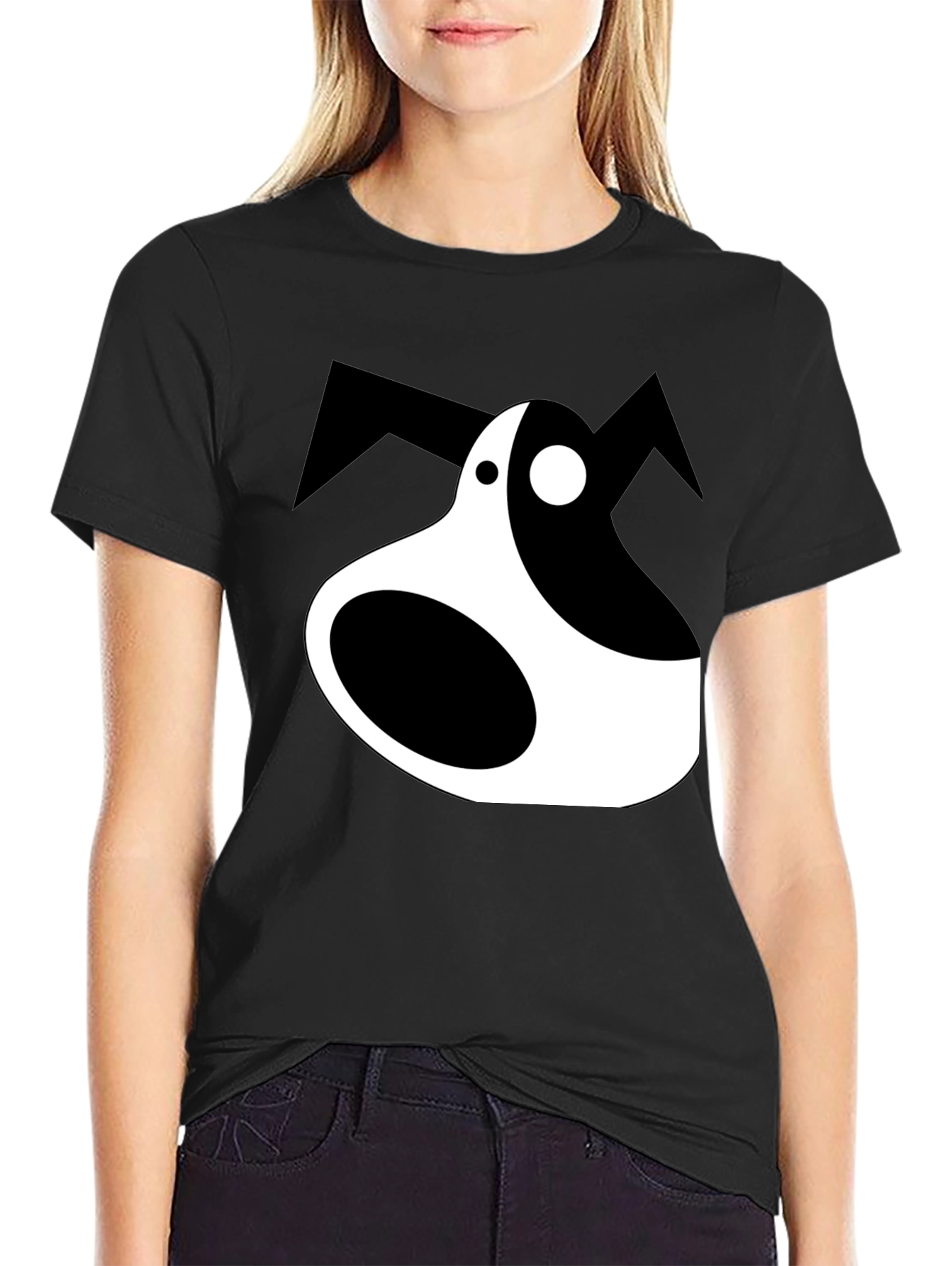 Abstract Dog Graphic Tee - Black Unisex T-Shirt