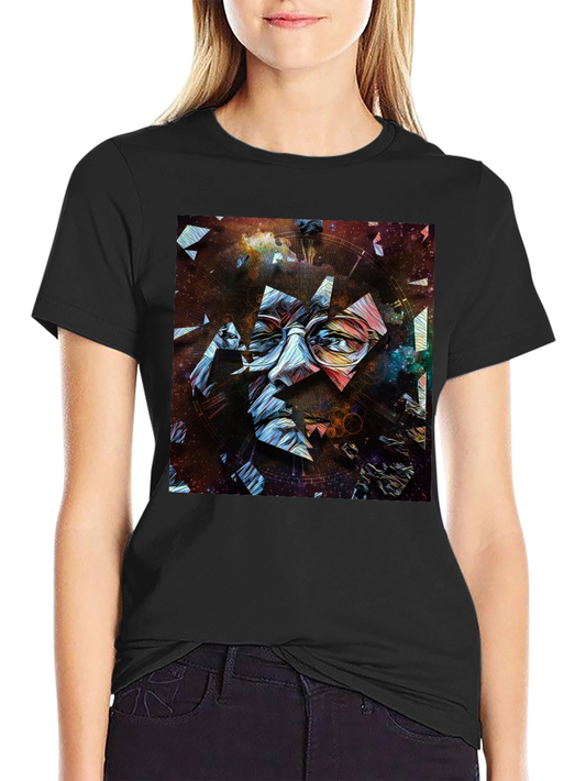 Abstract Face Print Mens Black T-Shirt