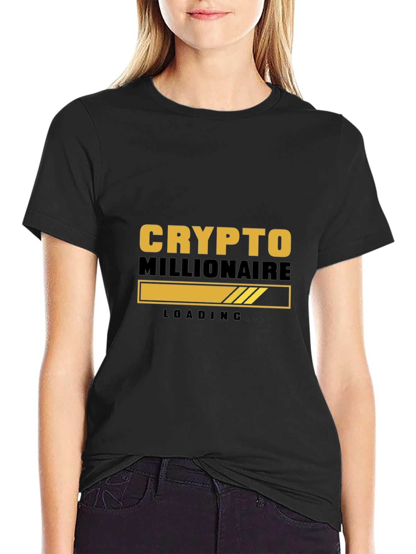 Crypto Millionaire Loading Black T-Shirt