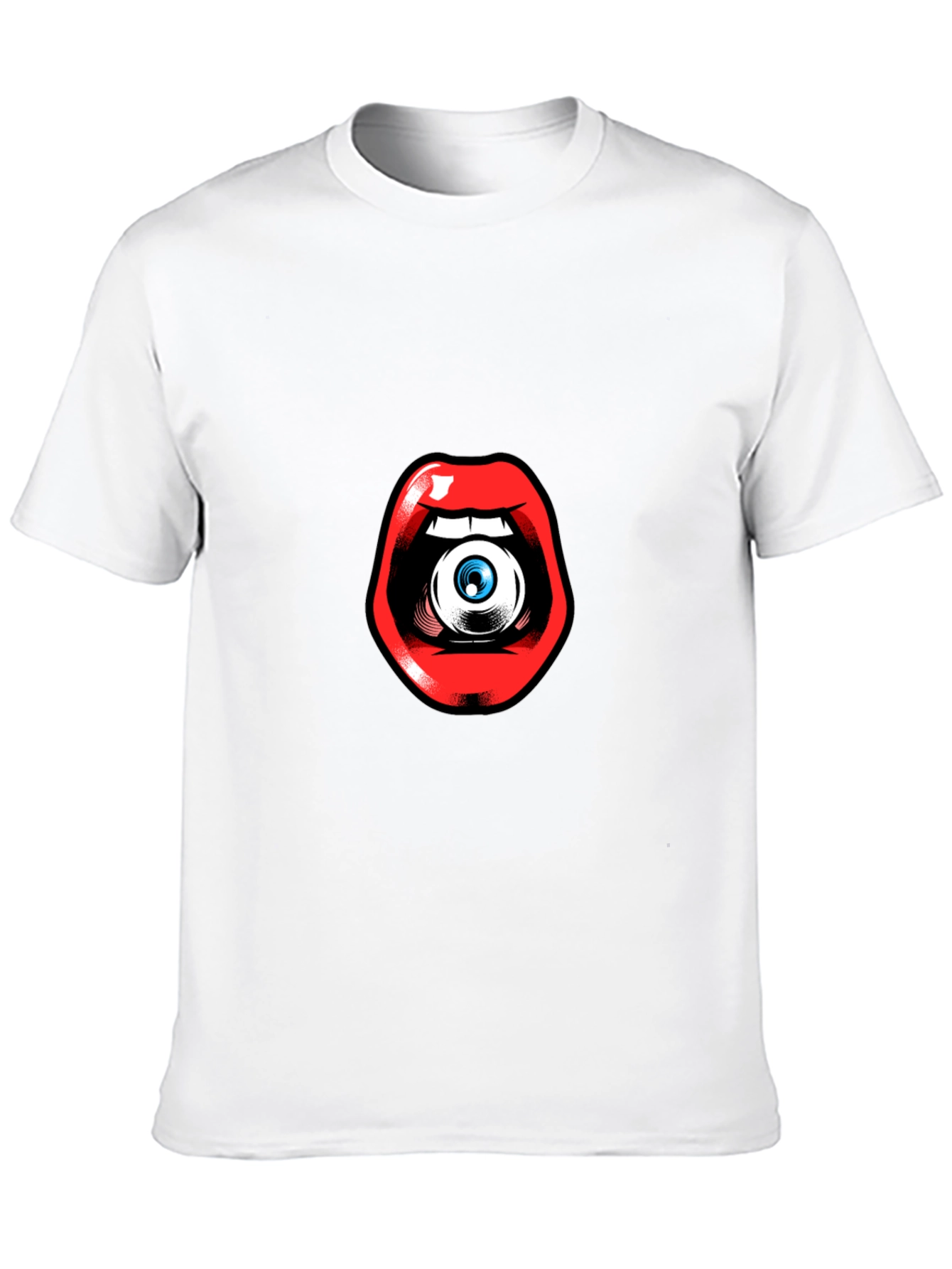 Eye in Mouth Graphic Tee - Unique Statement Shirt