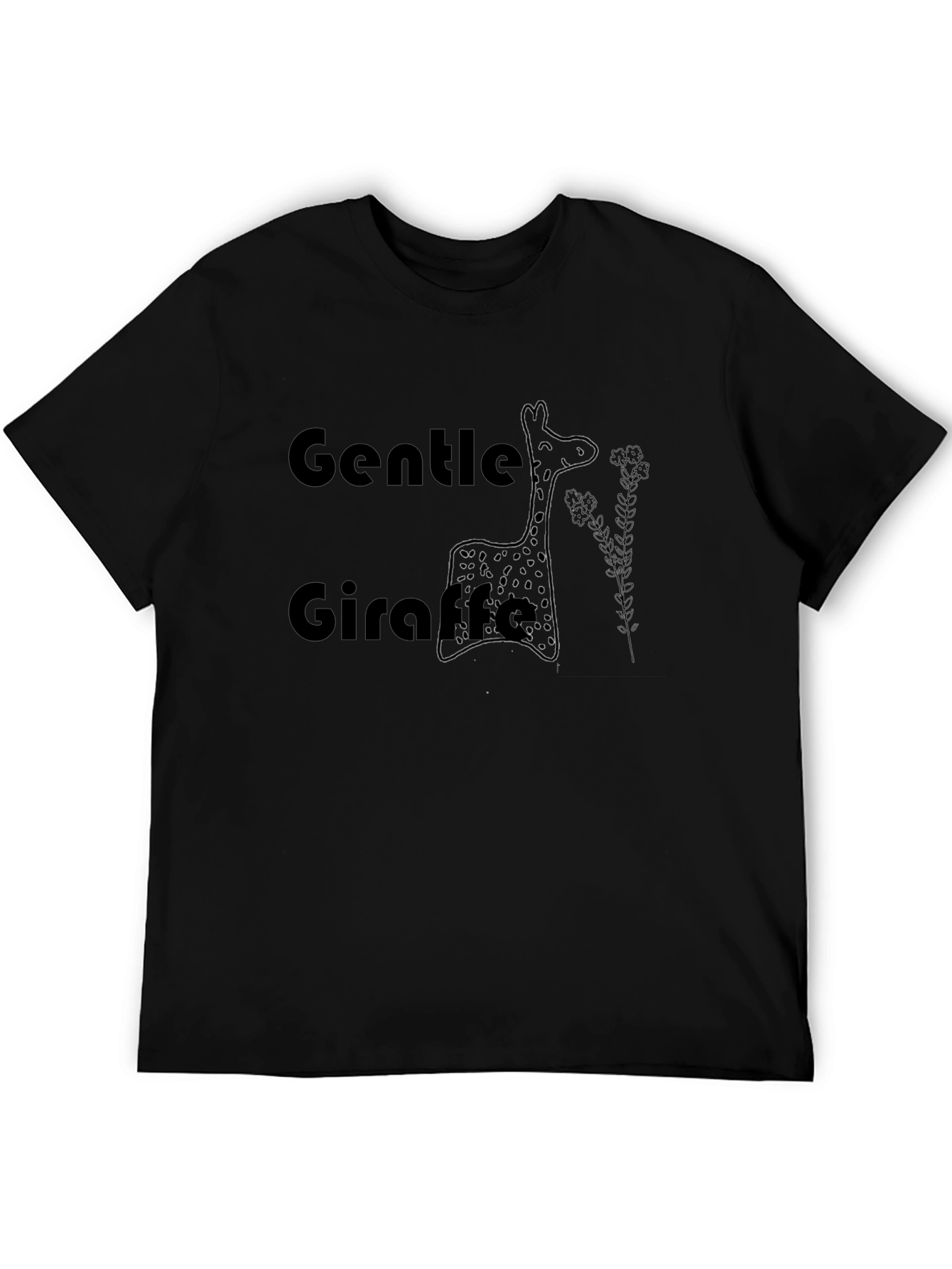 Gentle Giraffe Black Graphic Tee