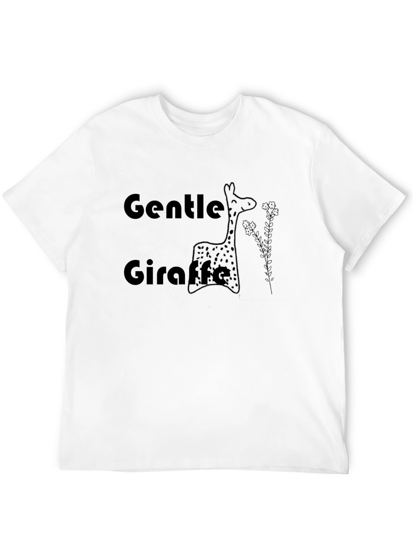 Gentle Giraffe Black Graphic Tee