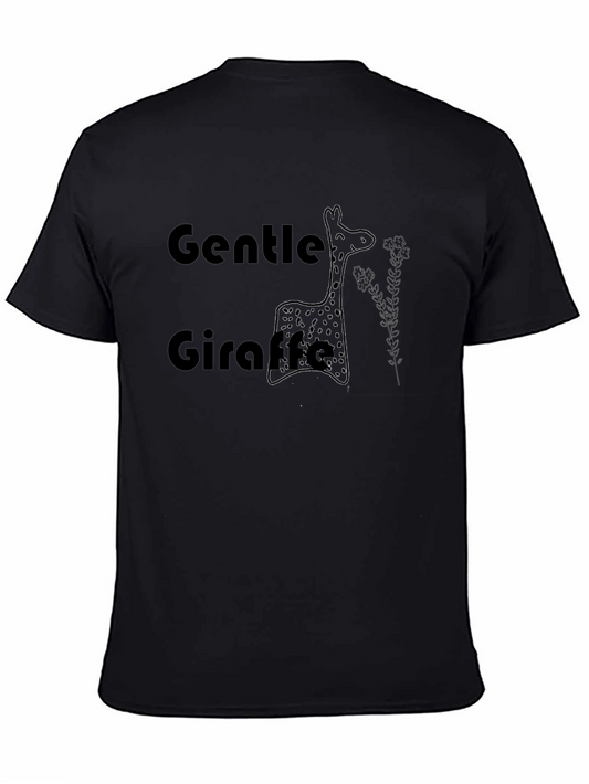 Gentle Giraffe Black Graphic Tee
