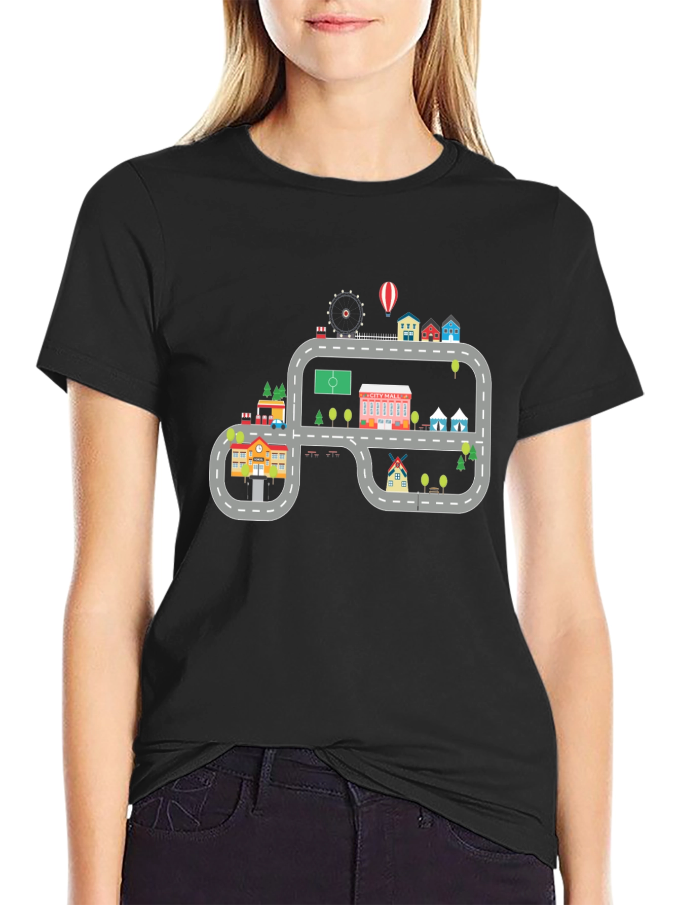 Cartoon City Road T-Shirt