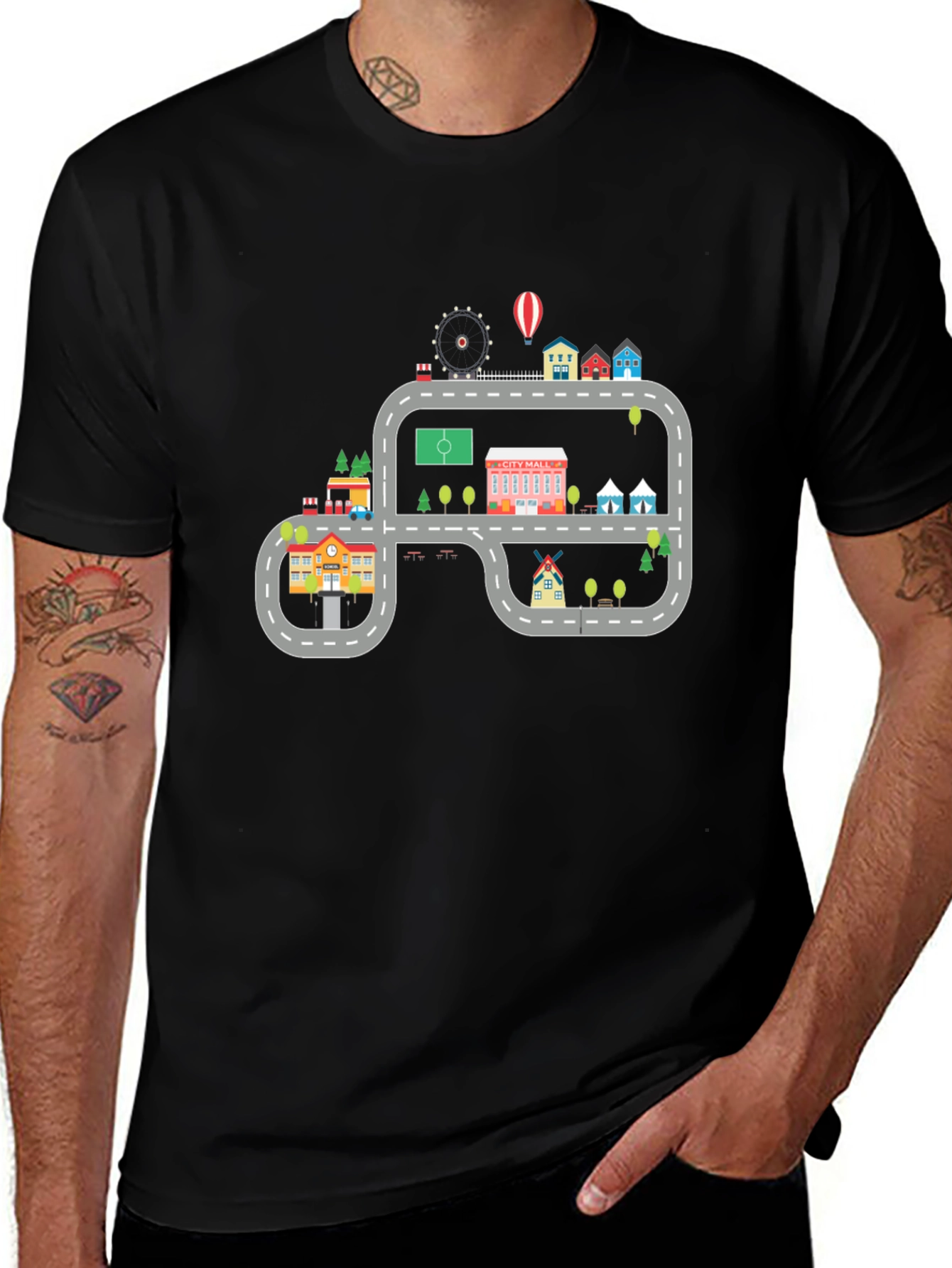 Cartoon City Road T-Shirt