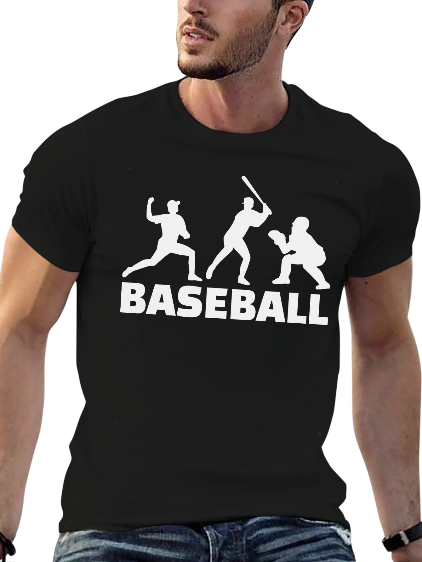 Baseball Silhouette Graphic T-Shirt