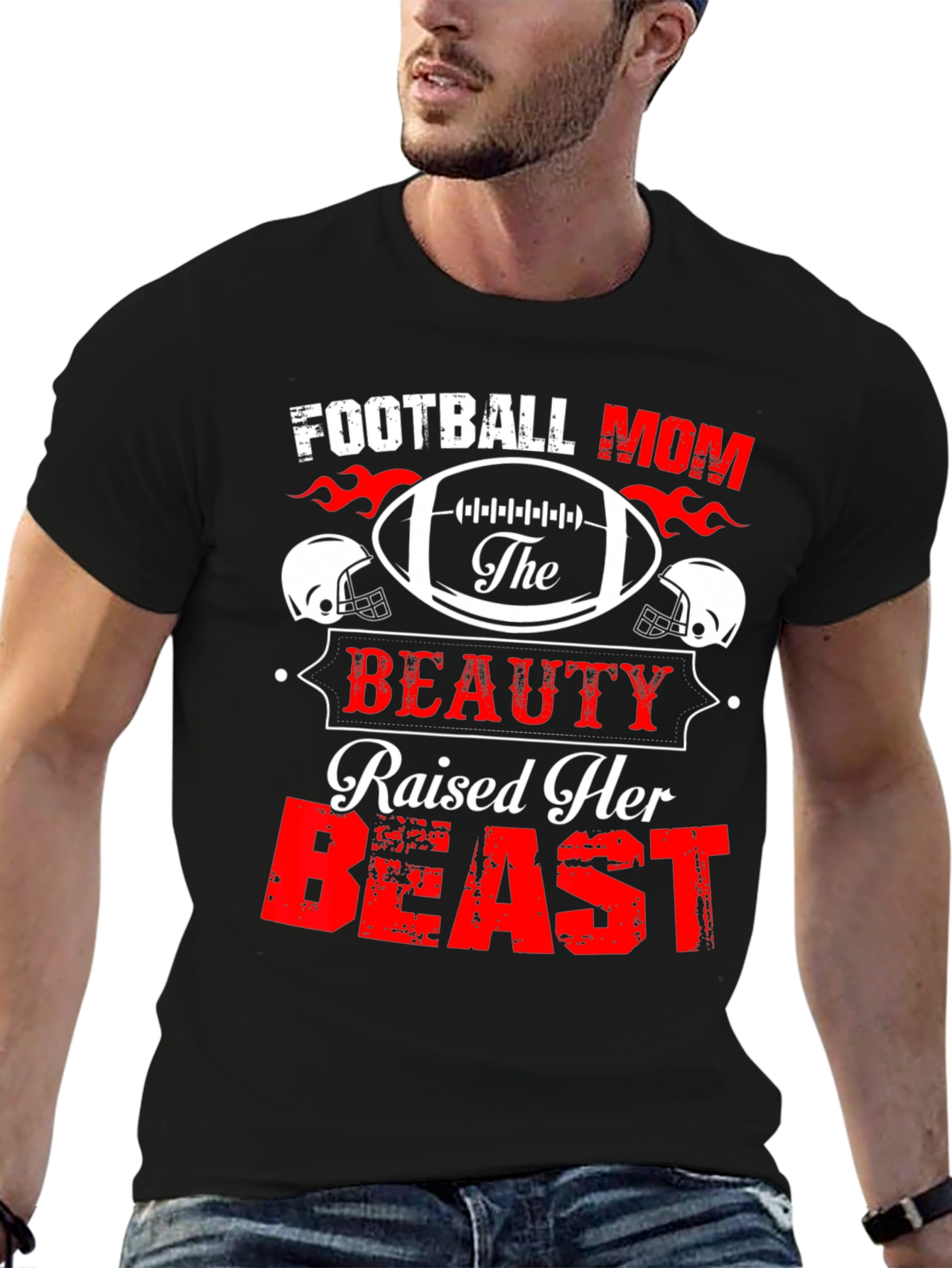 Football Mom Raised A Beast T-Shirt