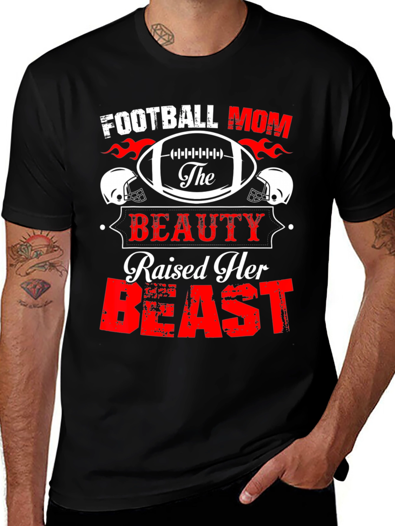 Football Mom Raised A Beast T-Shirt