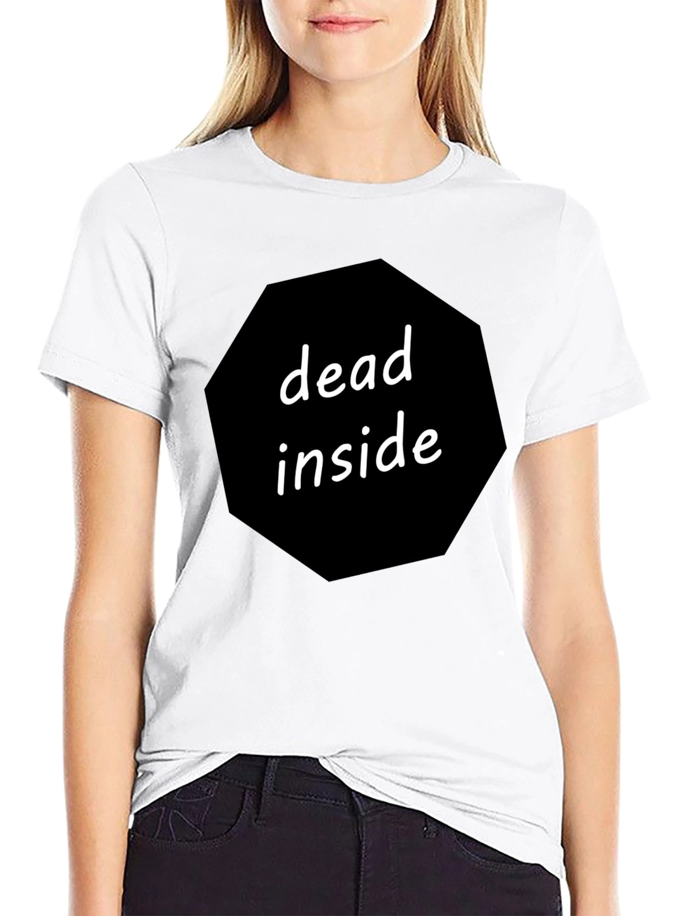 Dead Inside Graphic Tee - Black Cotton Blend
