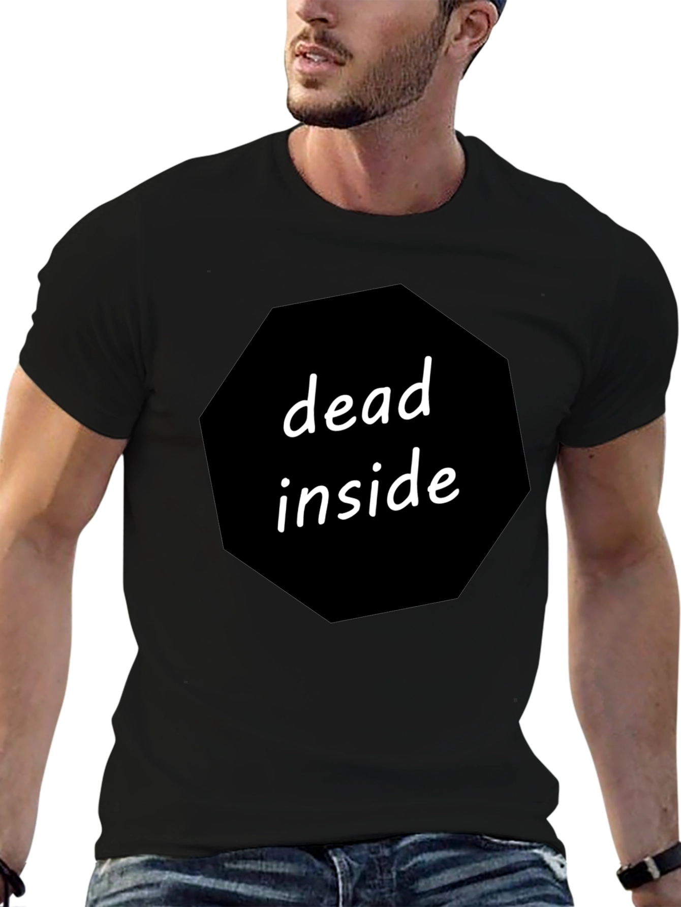 Dead Inside Graphic Tee - Black Cotton Blend