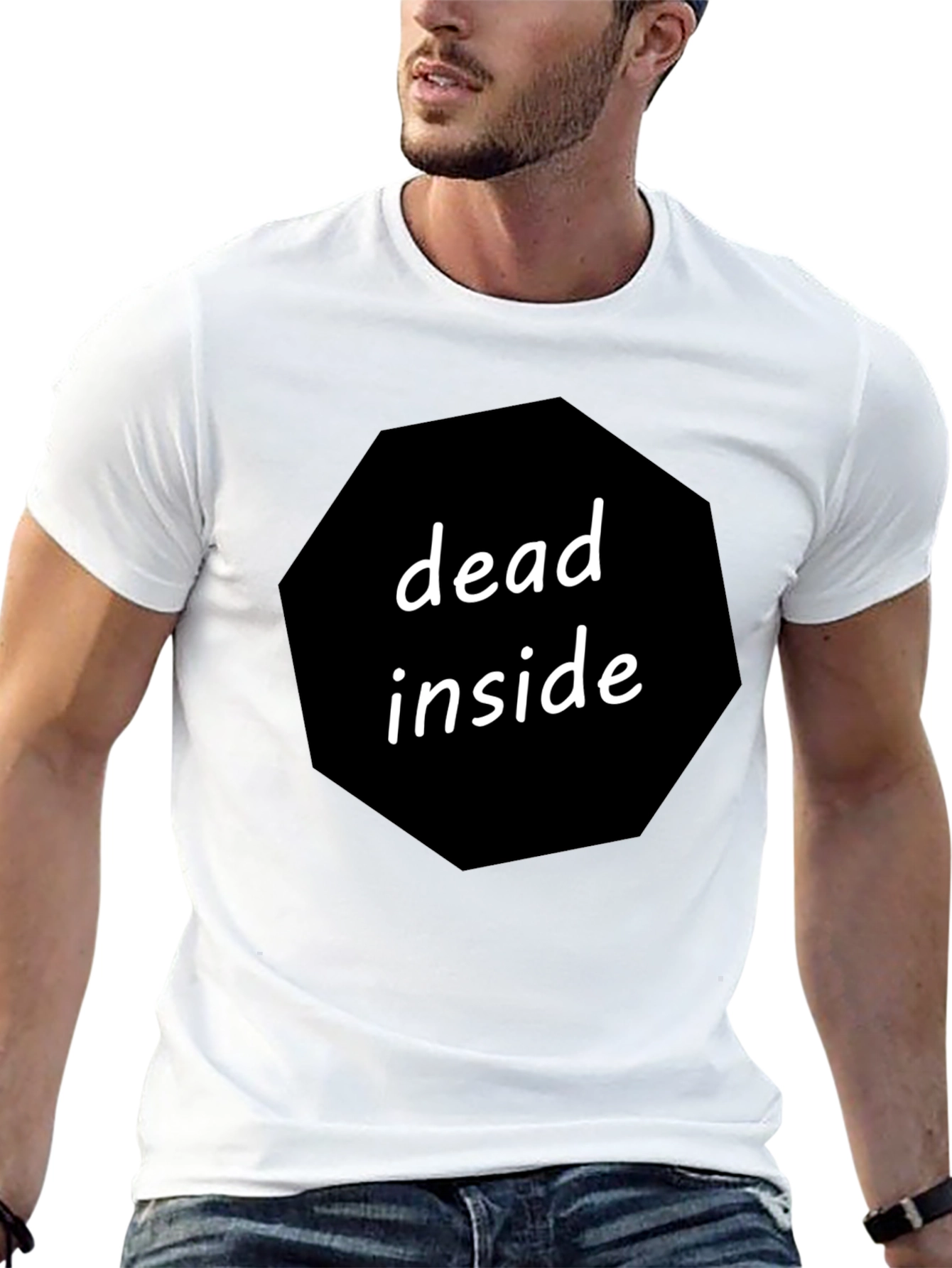 Dead Inside Graphic Tee - Black Cotton Blend
