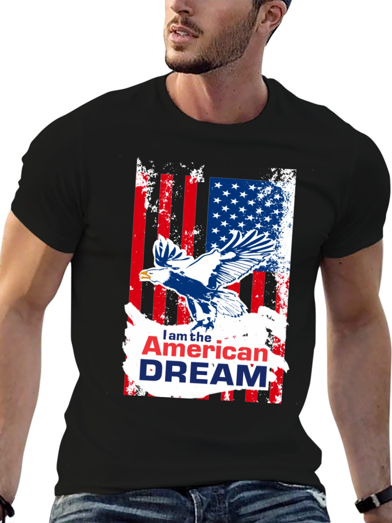 American Dream Eagle Graphic T-Shirt Patriotic USA Pride