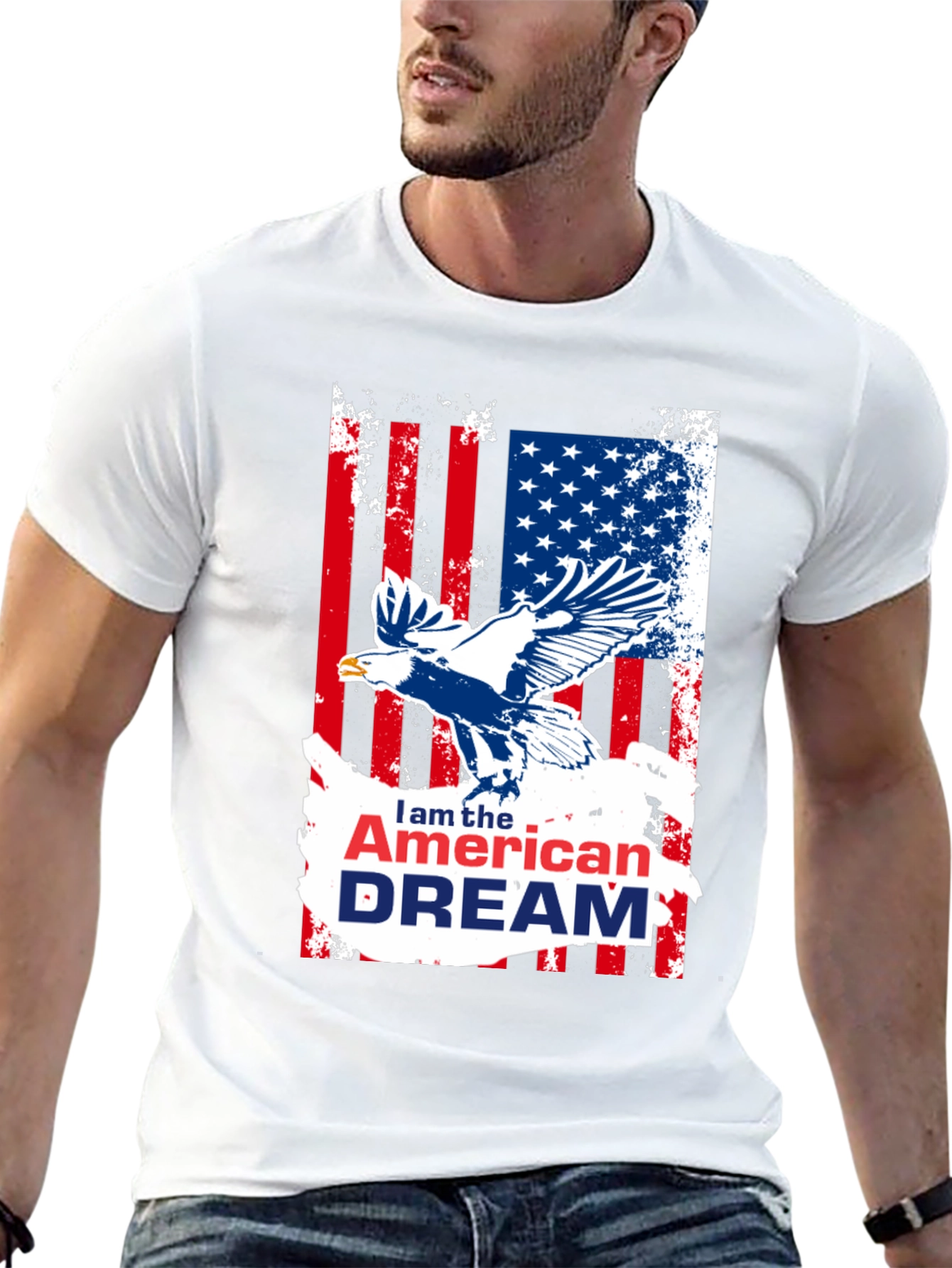 American Dream Eagle Graphic T-Shirt Patriotic USA Pride