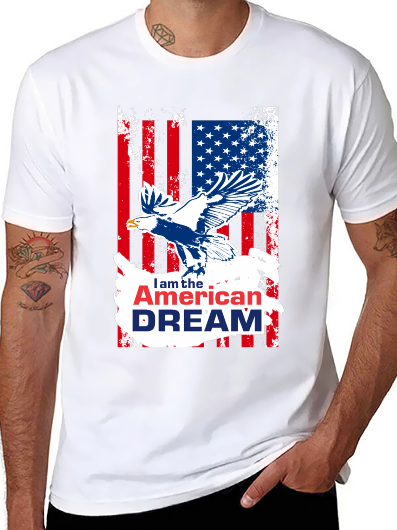 American Dream Eagle Graphic T-Shirt Patriotic USA Pride