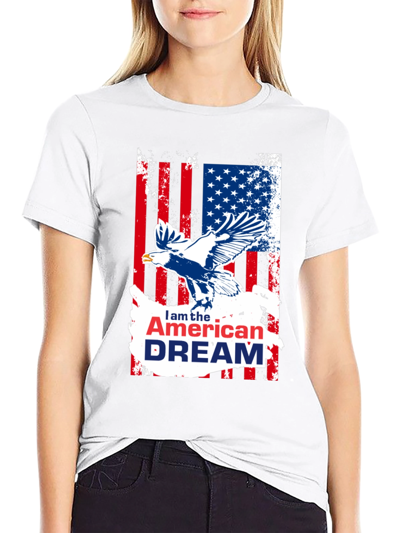 American Dream Eagle Graphic T-Shirt Patriotic USA Pride