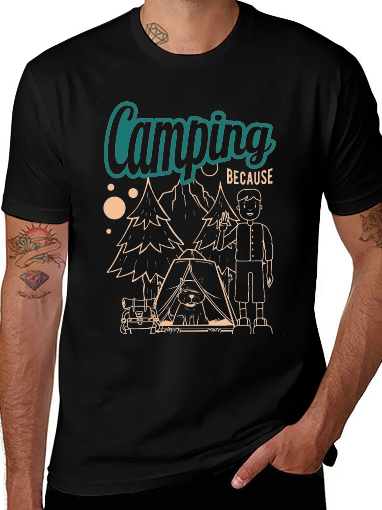 Camping Because T-Shirt: Nature Adventure Tee