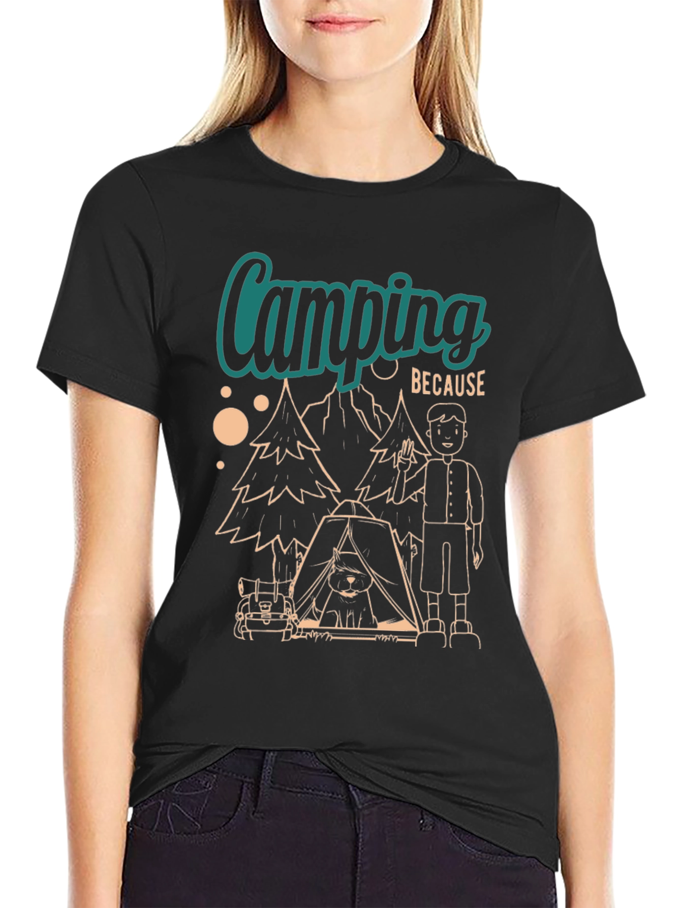 Camping Because T-Shirt: Nature Adventure Tee