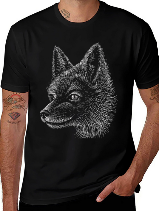 Black Wolf Graphic Tee - Mens Stylish Short Sleeve Shirt
