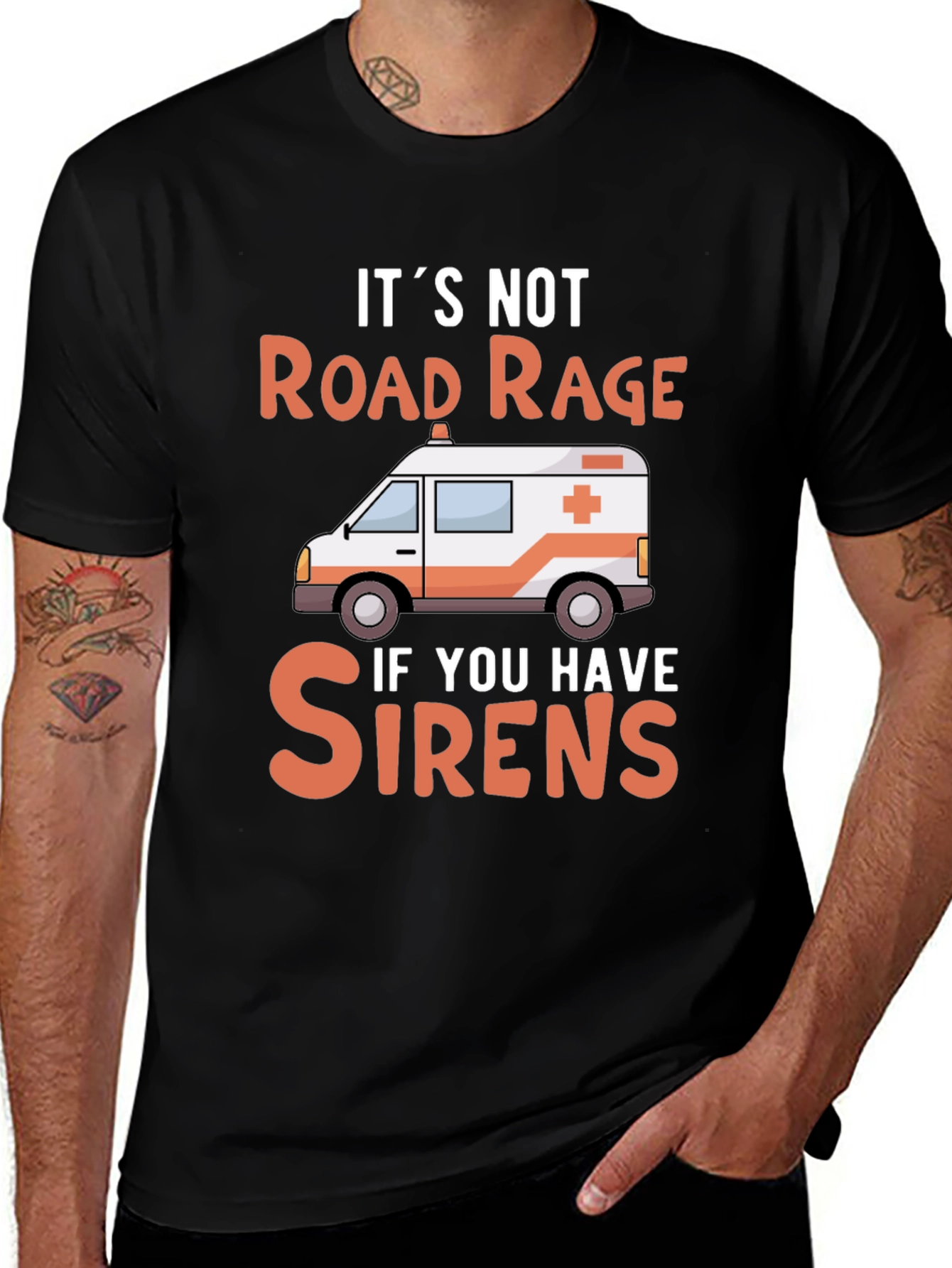 Funny EMS T-Shirt Road Rage Sirens Design