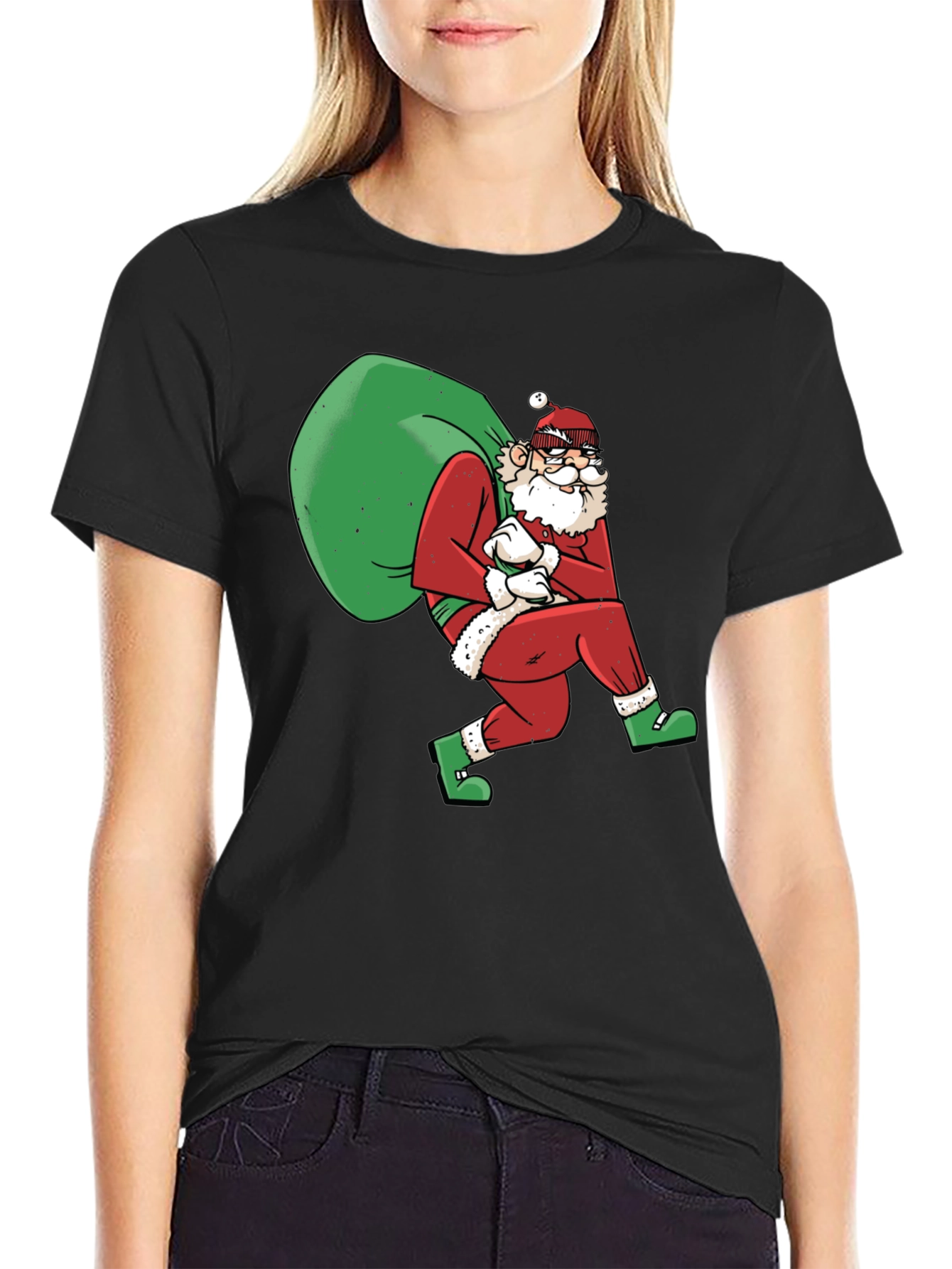 Santa Thief Graphic Tee - Holiday Humor